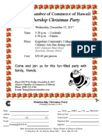 Chinese Chamber of Commerce of Hawaii Christmas Party 2017 Flyer