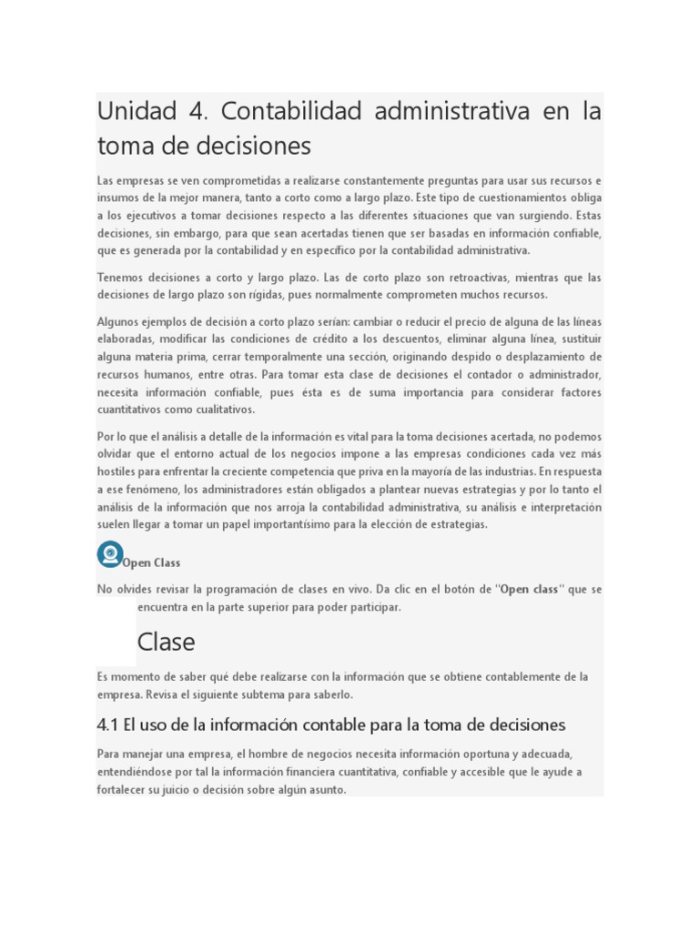 Semana 10 Contabilidad | PDF | Toma de decisiones | Contabilidad