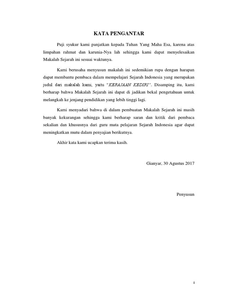 Kata Pengantar Kerajaan Kediri