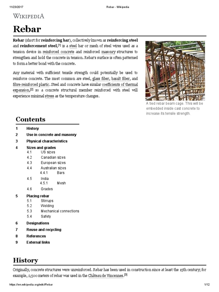 Rebar PDF | PDF | Building Technology | Materials