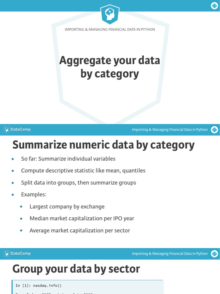 AGGREGATE FINANCIAL DATA IN PYTHON BY CATEGORY | PDF | Categorical ...