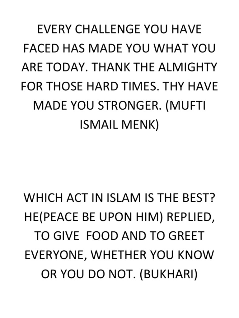 Short Hadiths | PDF | Self-Improvement | Religion & Spirituality