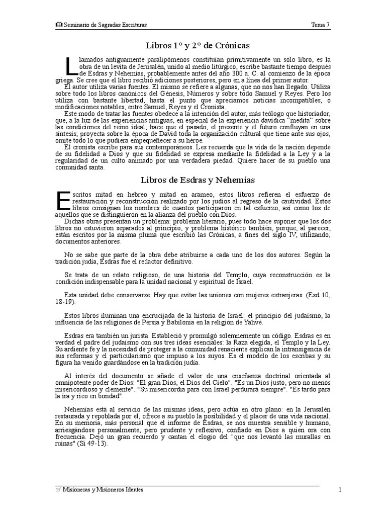 Tema 07 Libros de Esdras y Nehemías Esdras Personas de la Biblia hebrea