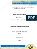 Evidencia 7 Caso de Estudio Entrega de Los Documentos de Embarque a La Agencia de Aduanas