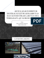 Pengaruh Kadar Inhibitor Ekstrak Kulit Buah Rambutan Dan Konsentrasi Larutan HCL Terhadap Laju Korosi Baja ST 37
