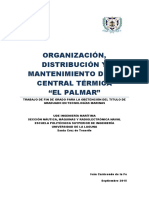 Organizacion, Distribucion y Mantenimiento de La Central Termica de -El Palmar-.
