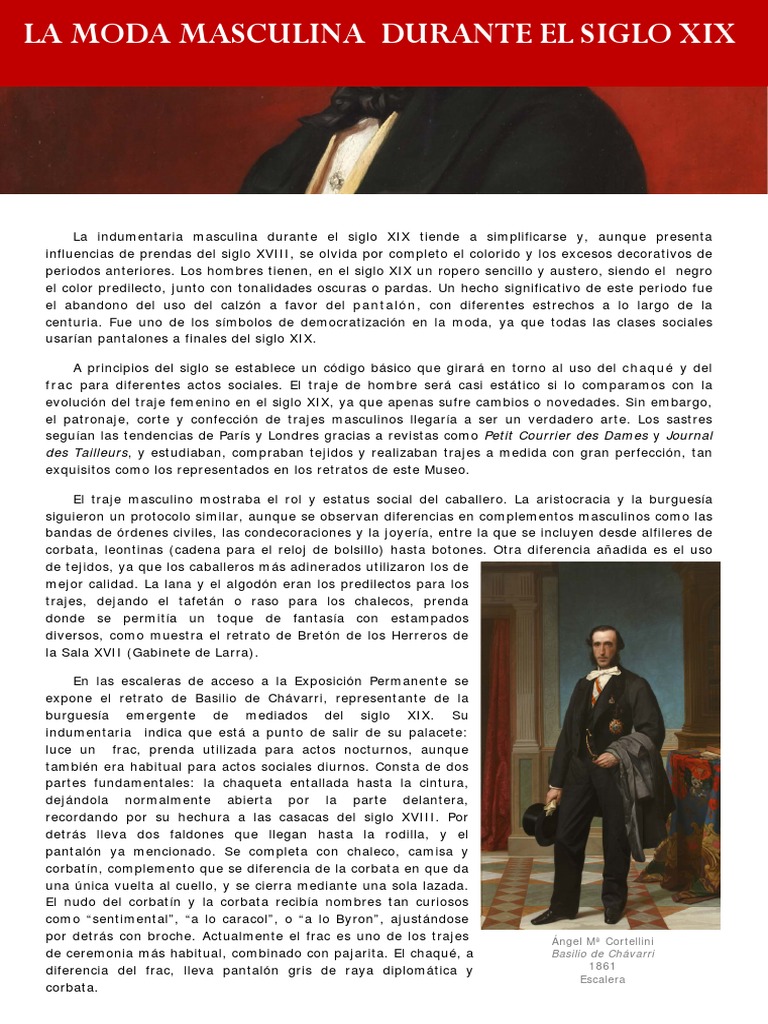 Moda Masculina en el Siglo XIX | PDF | Traje (ropa) | Ropa