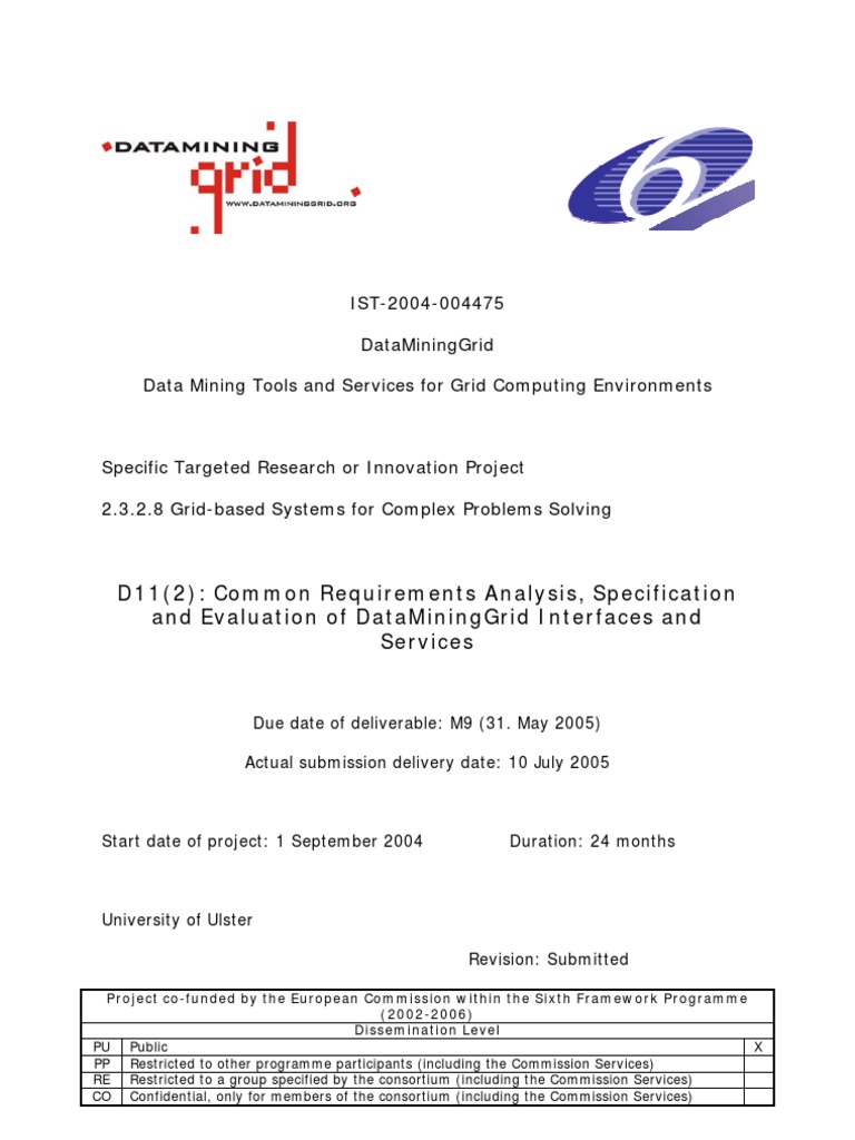 Ist-2004-004475 Datamininggrid Data Mining Tools and Services For Grid ...