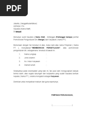 17 Contoh Surat Balasan Resign Kumpulan Contoh Surat