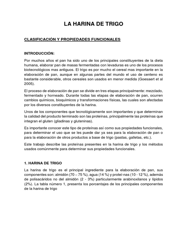 La Harina de Trigo PDF | PDF | Panes | Trigo