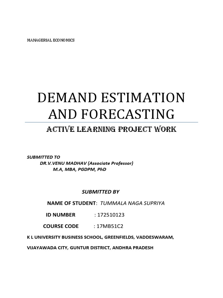 Demand Estimation & Forecasting Guide | PDF | Regression Analysis | Demand