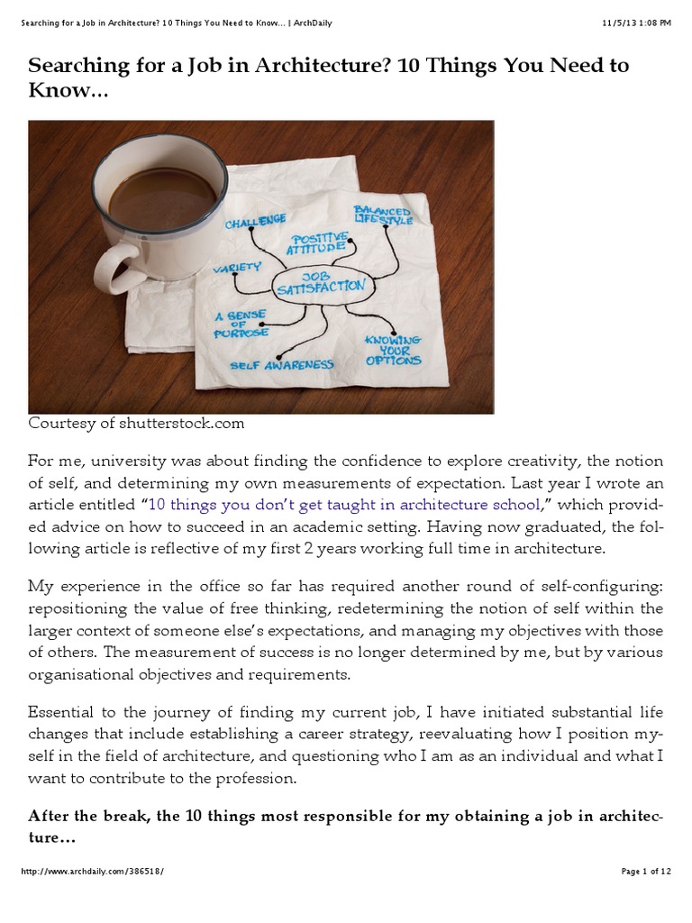 Searching For A Job in Architecture? 10 Things You Need To Know