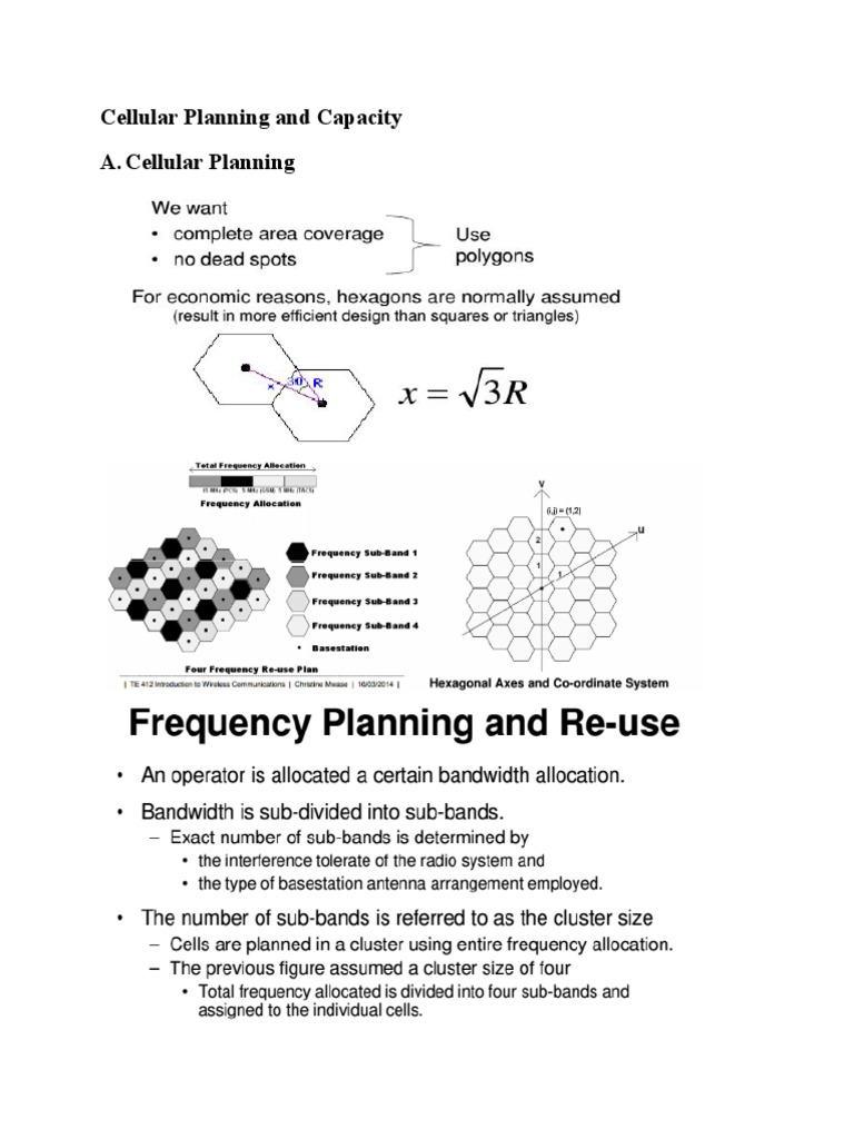 Cellular Planning and Capacity A. Cellular Planning | PDF