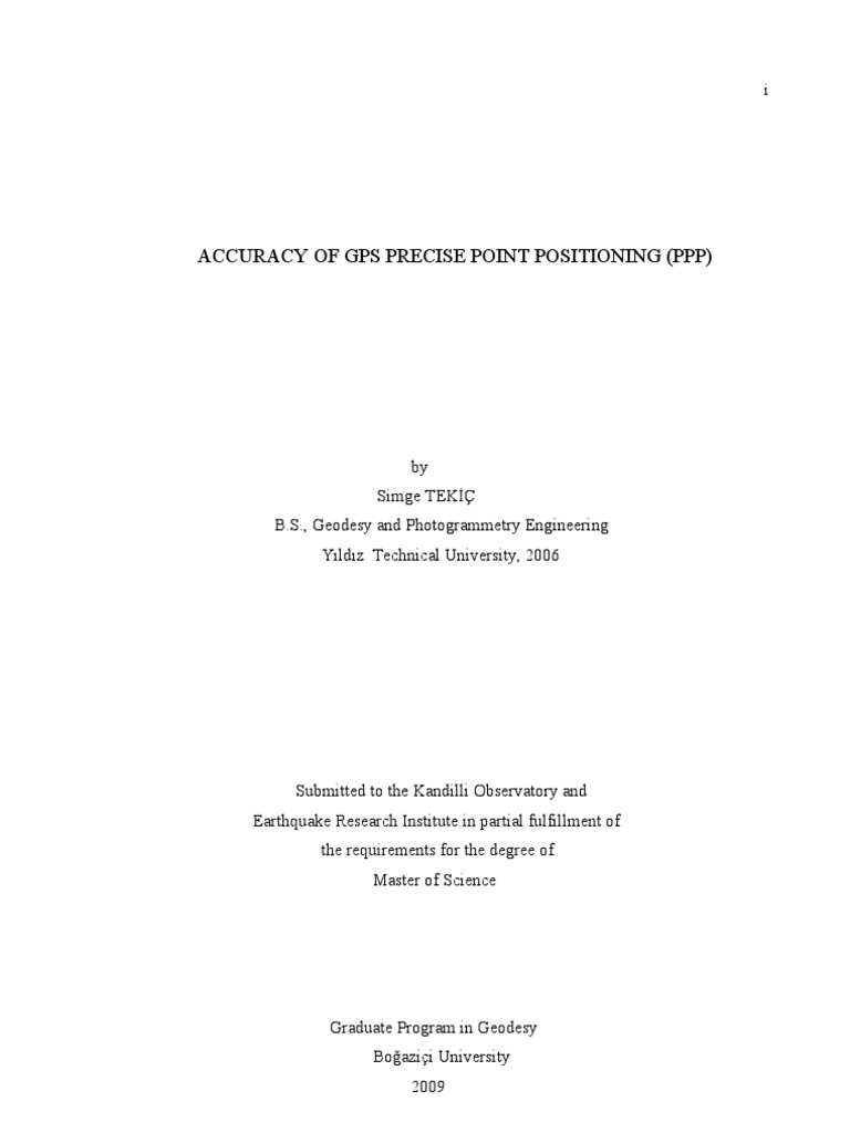 Accuracy of GPS Precise Point Positioning: A Tool For GPS Accuracy ...