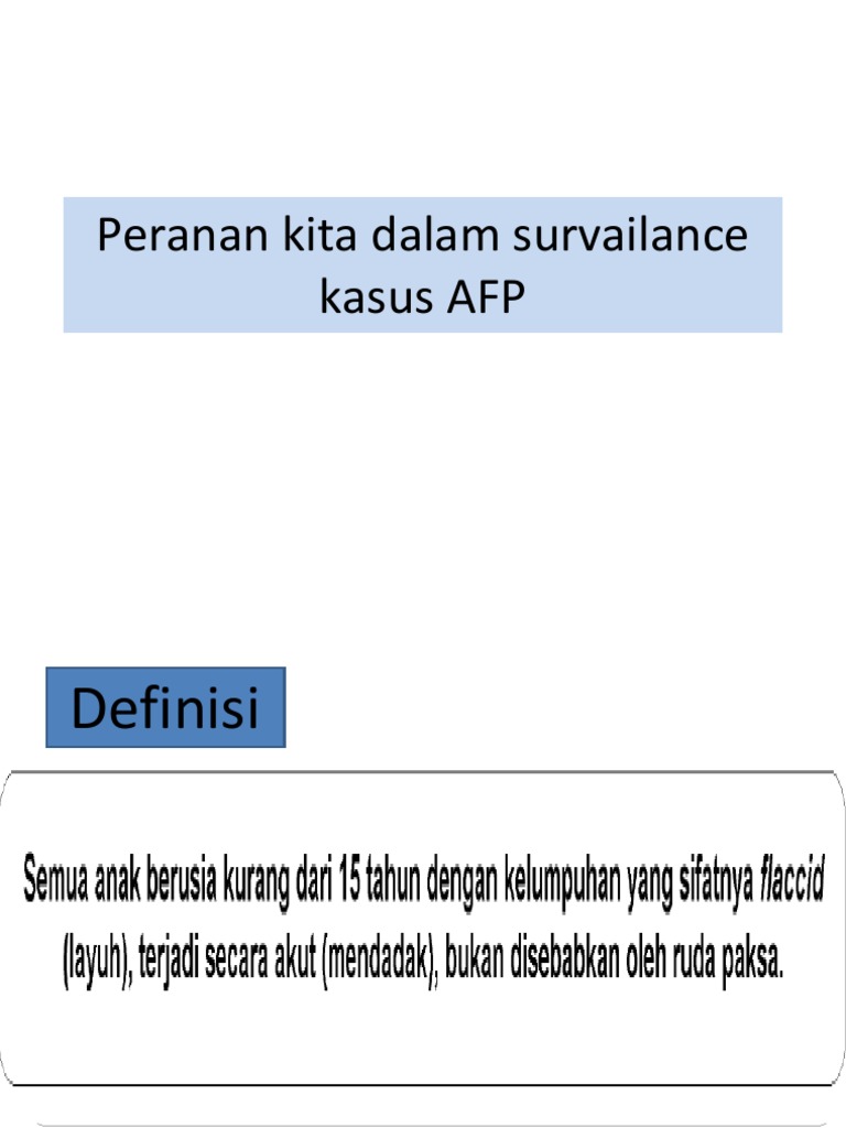 Peran Penting dalam Surveilans AFP | PDF