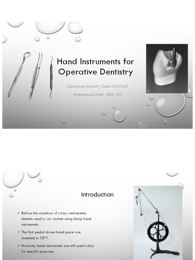 Hand Instruments in Operative Dentistry | PDF | Blade | Tooth Enamel