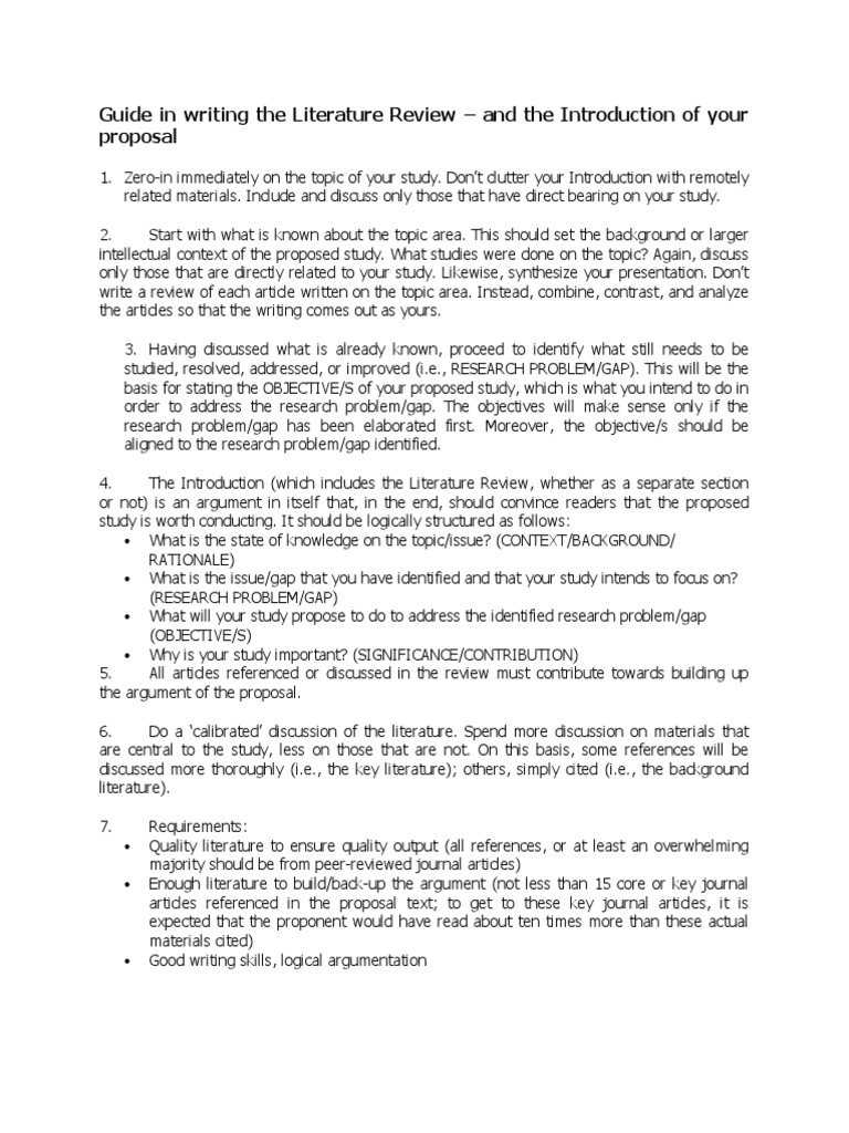 Literature review example image