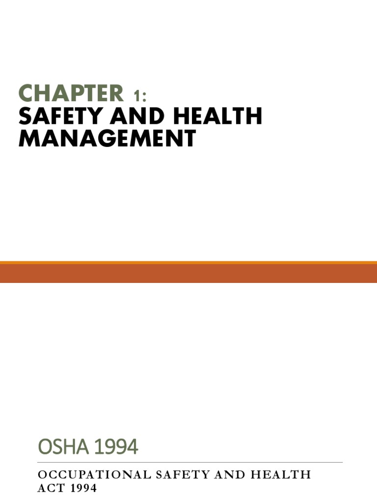 Osha Chapter 1 | PDF | Occupational Safety And Health | Occupational ...