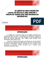 Conceito de Limite de Uma Função em Livros de Cálculo Uma Análise A Partir Da Teoria Dos Três Mundos Da Matemática