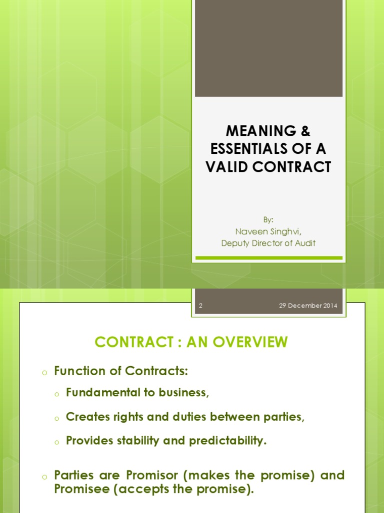 B 01 Naveen Sir Meaning Essentials Of A Valid Contract Offer And