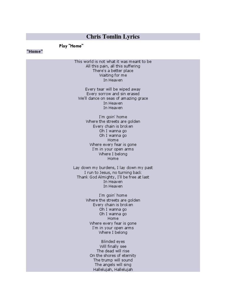 Chris Tomlin Lyrics 1