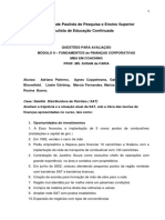 MBA Coaching - Avaliação Fundamentos de Finanças Corporativas - GRupo