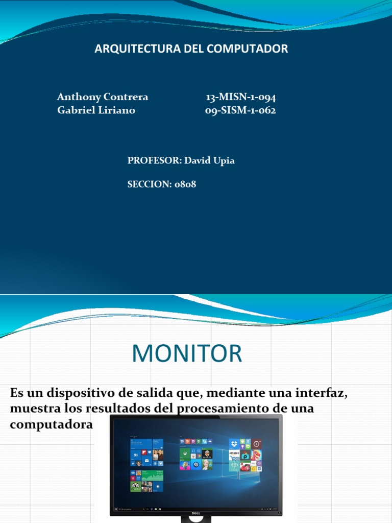 Tipos y Funcionamiento de Monitores | PDF | Impresora (Computación ...