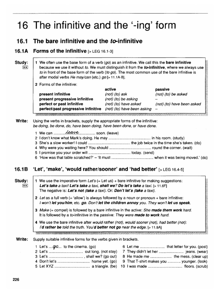The Infinitive Ing Form | PDF