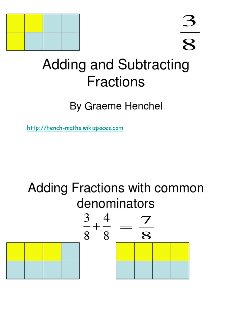 Adding and Subtracting Fractions Guide | PDF | Fraction (Mathematics ...