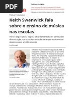 Keith Swanwick Fala Sobre o Ensino de Musica Nas Escolas
