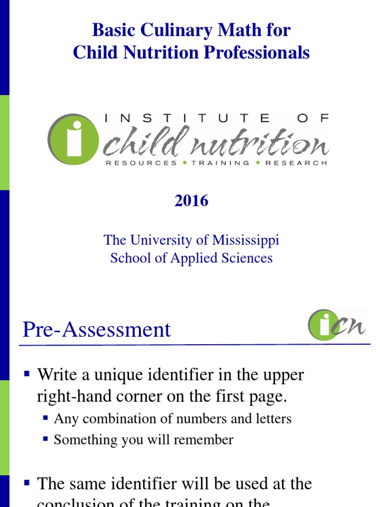 Basic Culinary Math for Child Nutrition | PDF | Teaspoon | Fraction ...