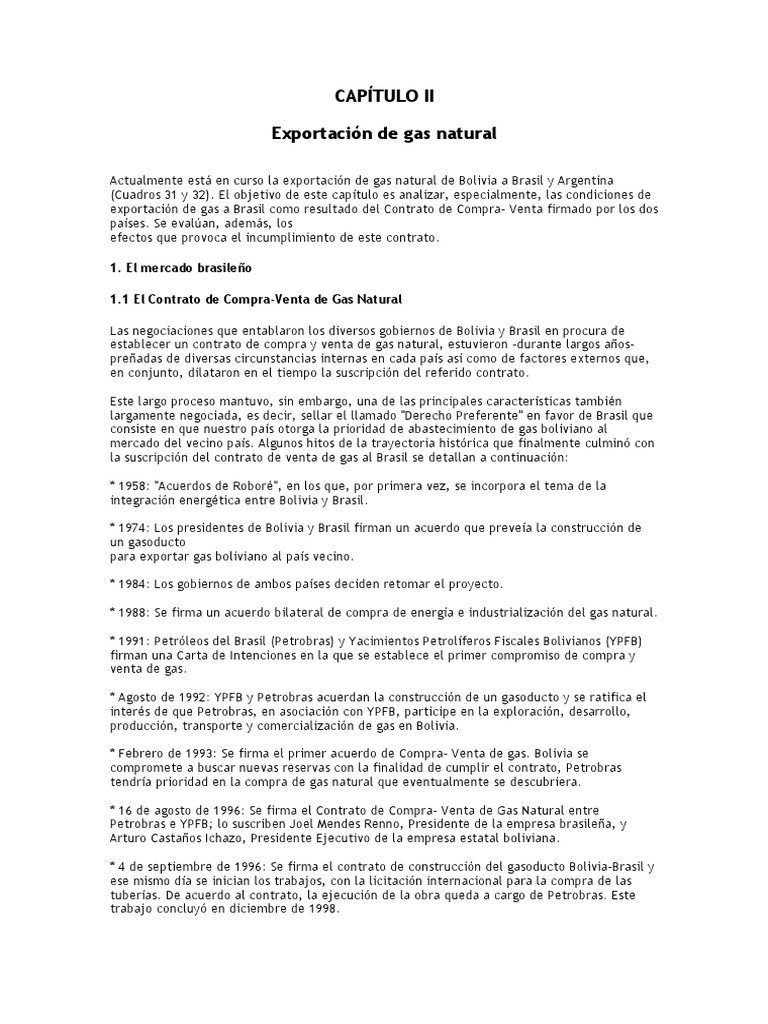 Exportación de gas natural de Bolivia a Brasil | PDF | Petróleo | Enron