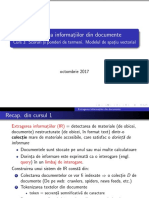 Extragerea Informat Iilor Din Documente: Curs 3: Scoruri Si Ponderi de Termeni. Modelul de Spat Iu Vectorial