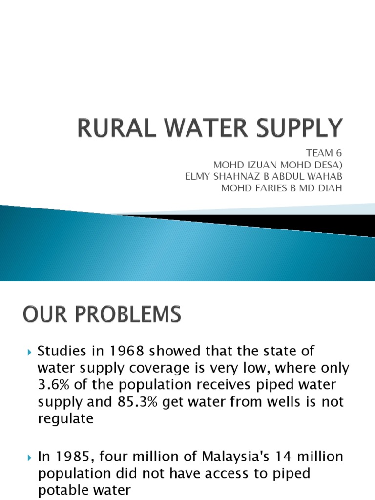 Rural Water Supply Water Supply Sanitation