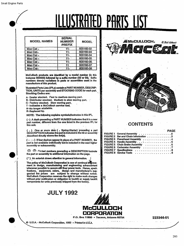 Mcculloch Parts Diagram