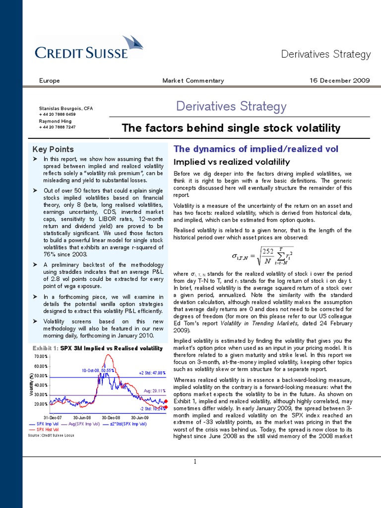 Implied vs Realized Volatility Analysis | PDF | Beta (Finance ...