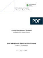 Relatorio Termodinamica Refrigeradores e Bombas de Calor PDF