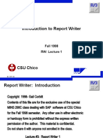 Introduction To Report Writer: CSU Chico