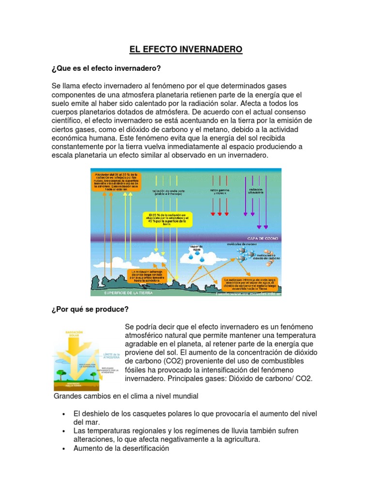 El Efecto Invernadero | PDF | Sustantivo | Efecto invernadero