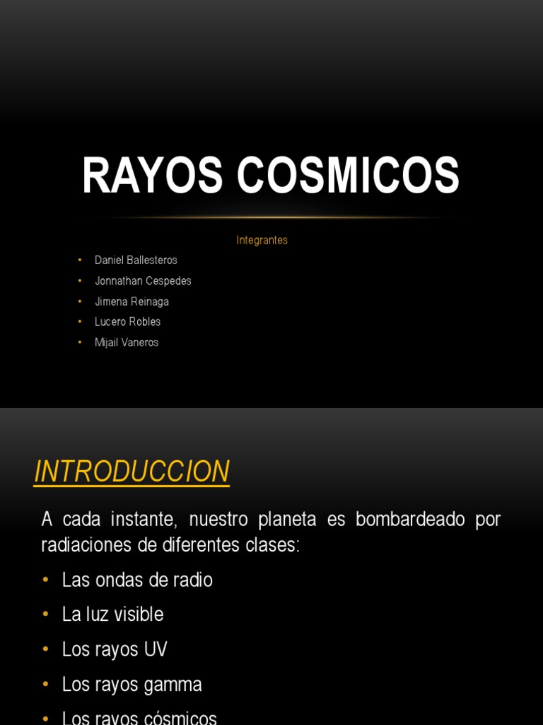 RAYOS COSMICOS Presentacion PDF Rayo cósmico Ciencias fisicas