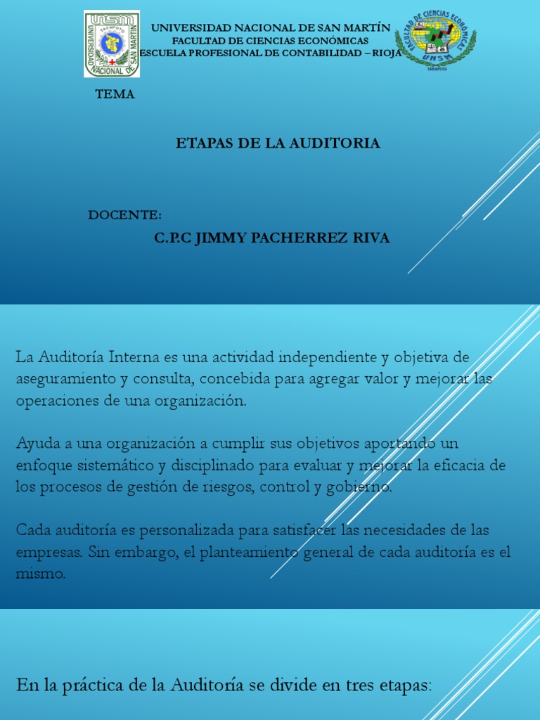 Etapas de La Auditoria | PDF | Contralor | Auditoría financiera