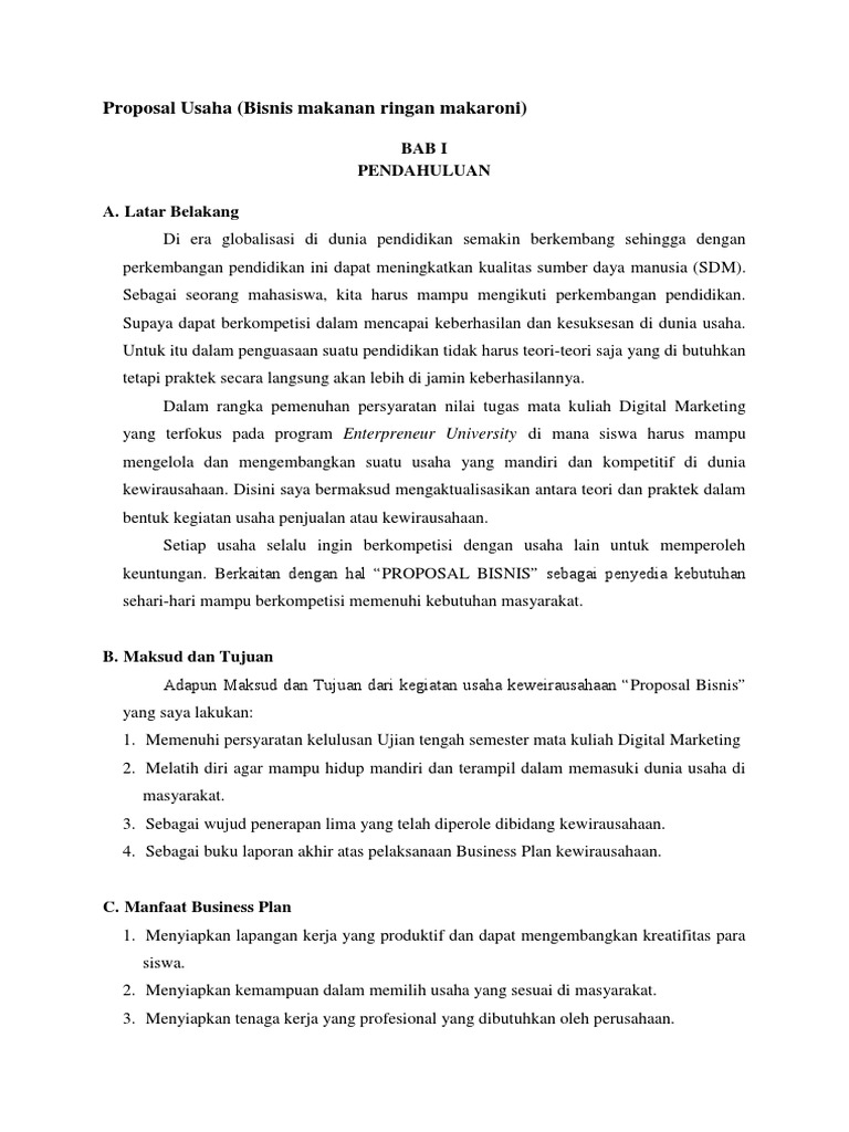 Proposal Usaha