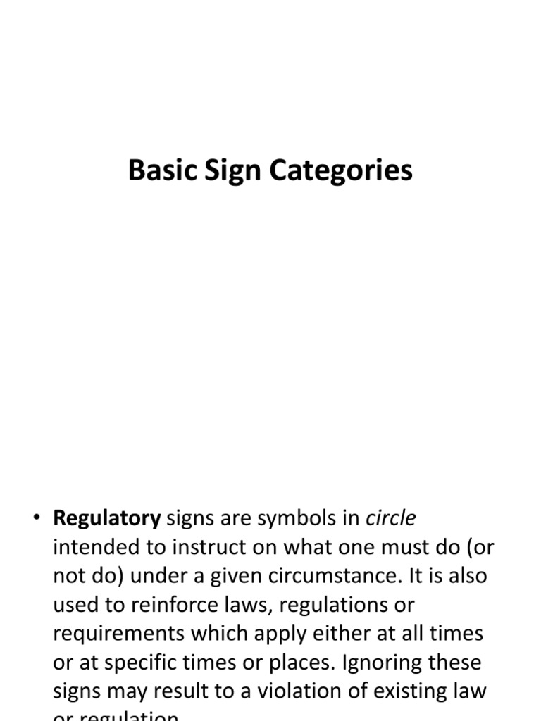 Overview of Basic Sign Categories | PDF | Business | Technology ...