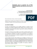 Notas del planteamiento para crear el Plan Nal. Integral de Socialización del Derecho de Acceso a la Información Pública