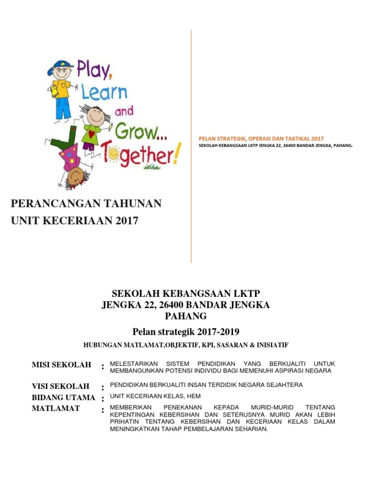 Pelan Strategik Dan Taktikal Unit Keceriaan Kelas Pdf