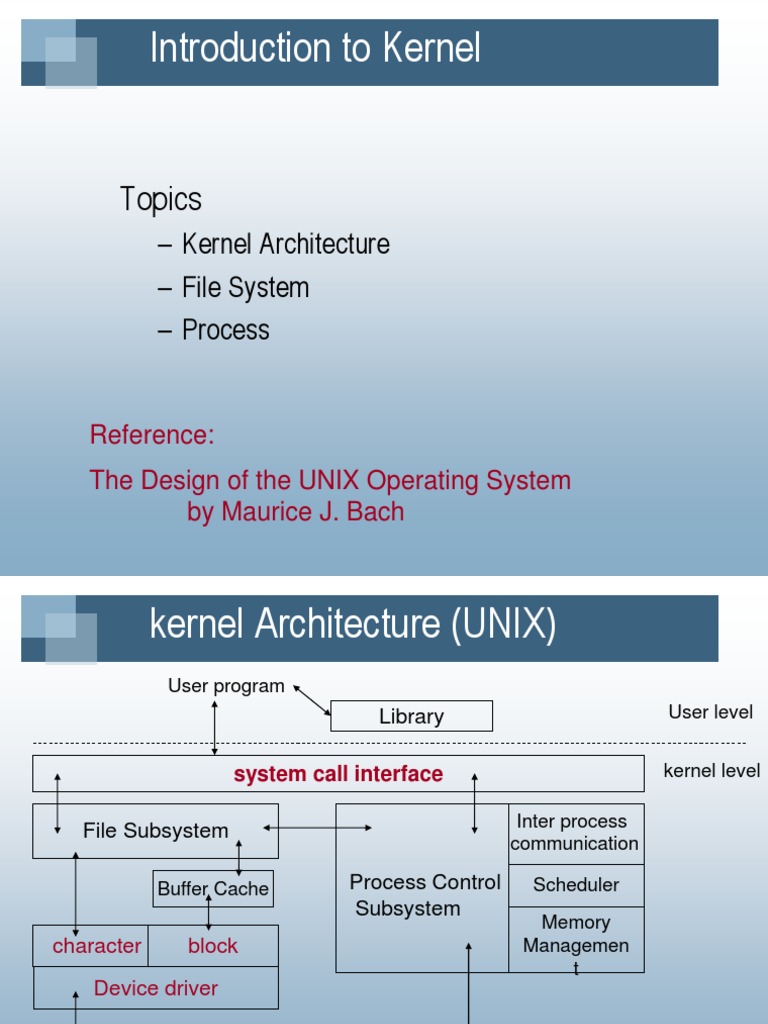 An Introduction to the UNIX Kernel Architecture | PDF | File System ...