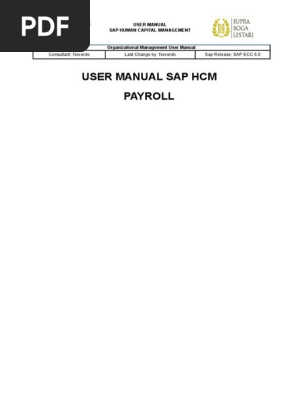 Sap Hr Payroll Procedure Manual for End Users