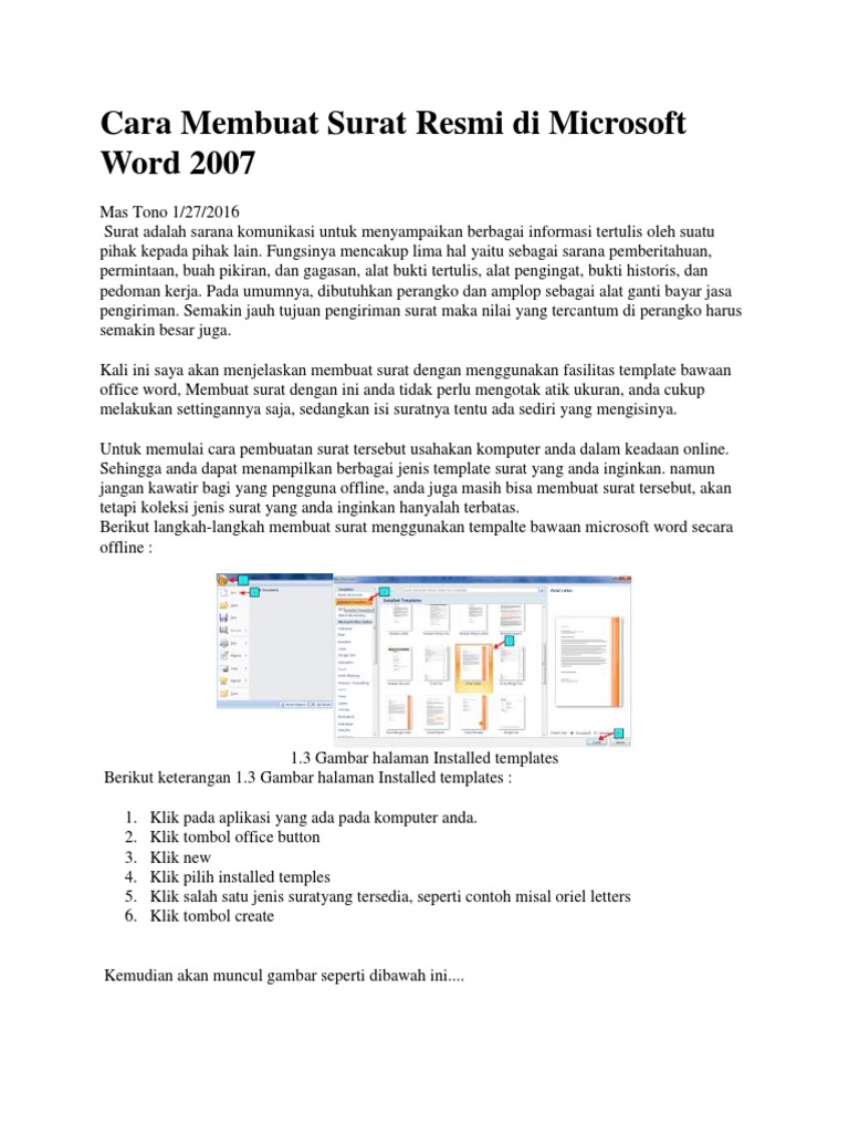 Cara Membuat Surat Menggunakan Microsoft Word 2010