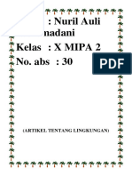 Nama: Nuril Auli Rakhmadani Kelas: X MIPA 2 No. Abs: 30