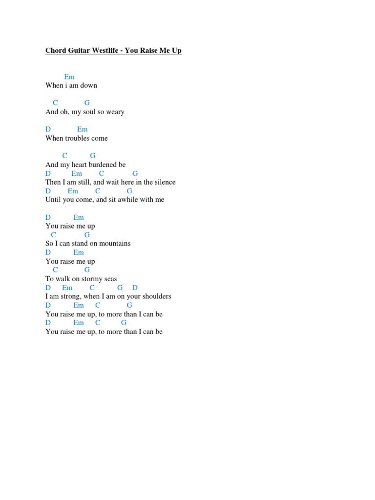 Chord Guitar Westlife PDF